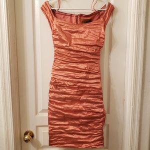 EUC Nicole Miller metallic rushed dress